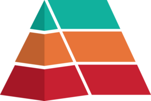 transparant afzet piramide infographic met opties en stappen. gelaagde tabel illustratie. concept van strategisch planning, voortgang, en prestatie png