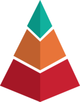 Transparent marketing pyramid infographic with options and steps. Layered chart illustration. Concept of strategic planning, progress, and performance png