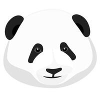 illustration of a large panda's head on a white background vector