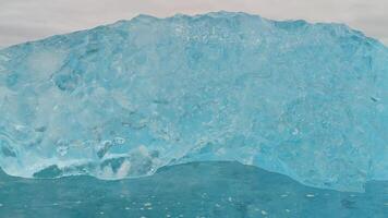 A detailed close-up view of intricate crystal ice formations in a glacier lake. video