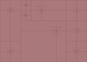 Art deco present box linear composition drawing on coral background vector