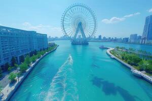 Ferris wheel high in the sky professional photography photo