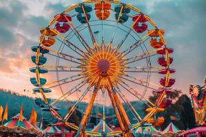 Ferris wheel high in the sky professional photography photo