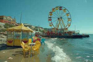 Ferris wheel high in the sky professional photography photo