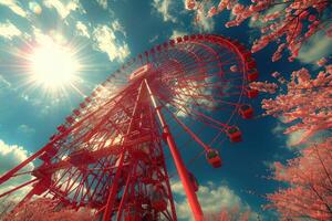 Ferris wheel high in the sky professional photography photo