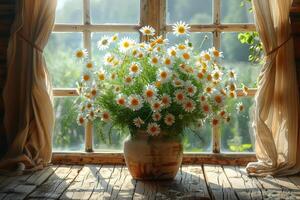 de madera mesa con luz de sol y sombra de flores profesional fotografía foto