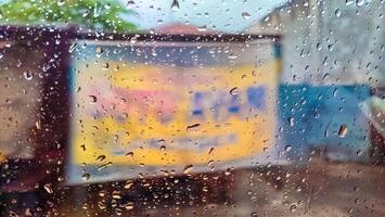 water on the car window or blur background photo