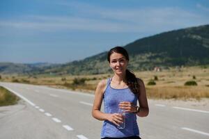 Post-Run Rest. Athlete Relaxing After Intense Workout on a Sunny Day. photo