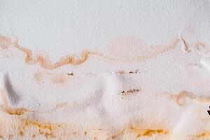 Water damaged ceiling roof, brown stain, office building photo