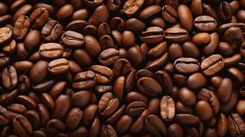 Background consisting of a large number of coffee beans. photo