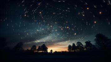 noche cielo con estrellas hecho con largo exposición foto