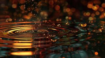 Binary raindrops creating ripples in a virtual pond photo