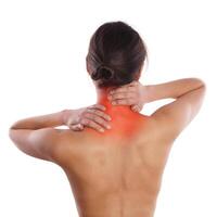 woman with neck pain photo