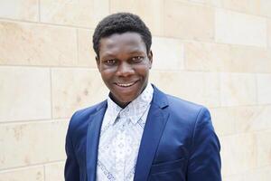 happy young man of african descent photo