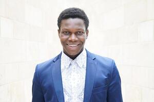 happy young man of african descent photo