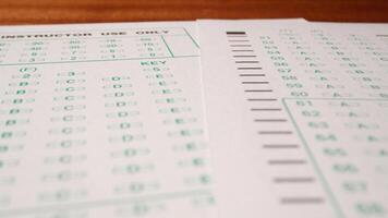 1 photo up of multiple choice exam student testing paper