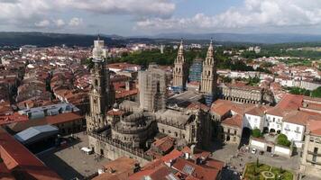 Santiago compostelle ville Espagne aérien vue video