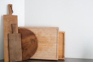 conjunto de de madera cocina corte tableros foto