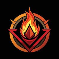 fire shield logo vector