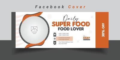 comida Facebook cubrir diseño vector
