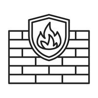 Firewall Line Icon vector
