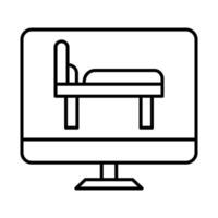 Tv Monitor Line Icon vector