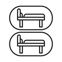 Capsule Hotel Line Icon vector