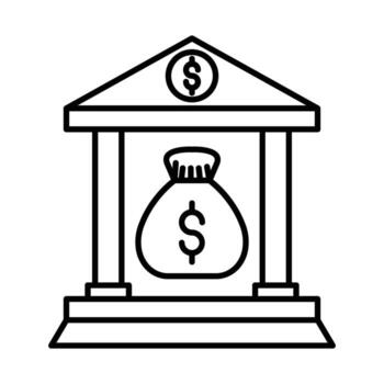 icono de línea de activos fijos vector