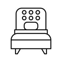 Single Bed Line icon vector