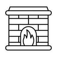 Fireplace Line icon vector
