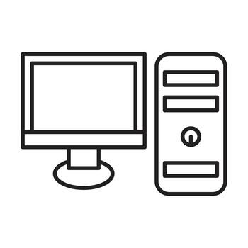 Desktop Computer Line Icon vector