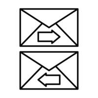Exchange Mails Line Icon vector