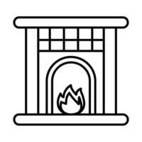 Fireplace Line Icon vector