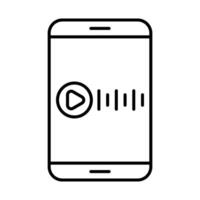 Audio Message Line Icon vector