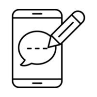 Write Message Line Icon vector