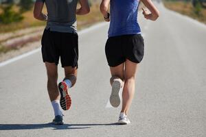 Dynamic Duo. Fitness-Ready Couple Embraces Confidence and Preparation for Upcoming Marathons photo