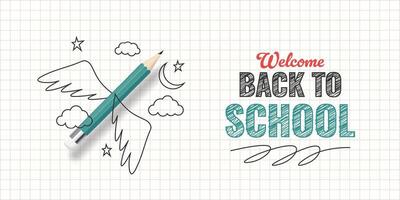 Back to school poster illustration template design vector