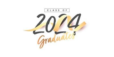 Class of 2024 graduation illustration template design vector