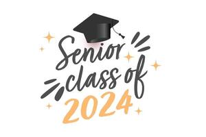 Class of 2024 illustration template design vector