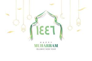 Happy islamic new year ilustration template design vector