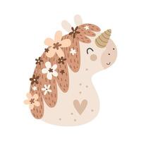 Cartoon unicorn. decor elements vector