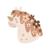 Cartoon unicorn. decor elements vector