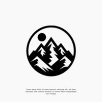 plantilla de diseño de logotipo de silueta de montaña vector