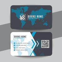 abstract blue visiting card layout design template vector