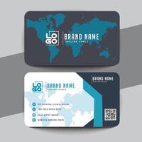 abstract blue visiting card layout design template vector