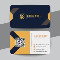 Blue and yellow elegant visiting card template vector