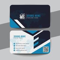 abstract blue visiting card layout design template vector