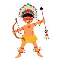 Indigenous cartoon arrow archery illustration vector
