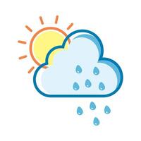 Weather meteorology sun cloud rain icon illustration vector