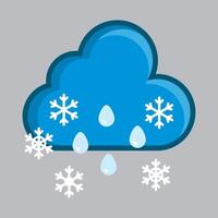 Snow winter cloud rain weather meteorology illustration vector